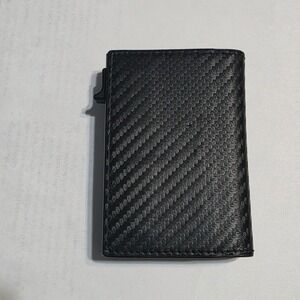 Type Black‎ Carbon Fiber Trifold Wallet with AirTag Holder and Pop Up Card Slot